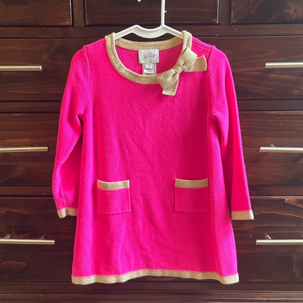 Lilly Pulitzer Pink Dress with Gold Accents